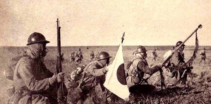 三八式歩兵銃。第二師團歩兵第四聯隊による三間房陣地攻撃の連続写真の